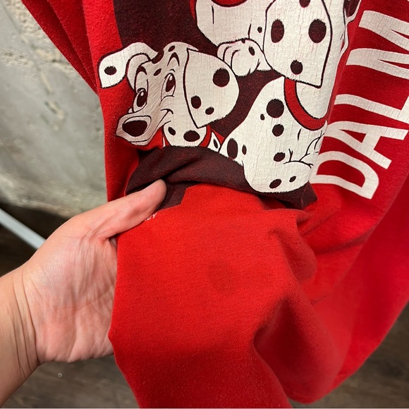 Disney Vintage 101 Dalmatians Red Oversized One Size Single Stitch Graphic Tee - Picture 7 of 7